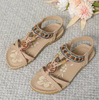 Kaiya | Bestickte flache Sandalen mit böhmischen Perlen