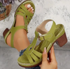 Tifany | Retro-Sandalen mit Blockabsatz und verstellbarem Riemen