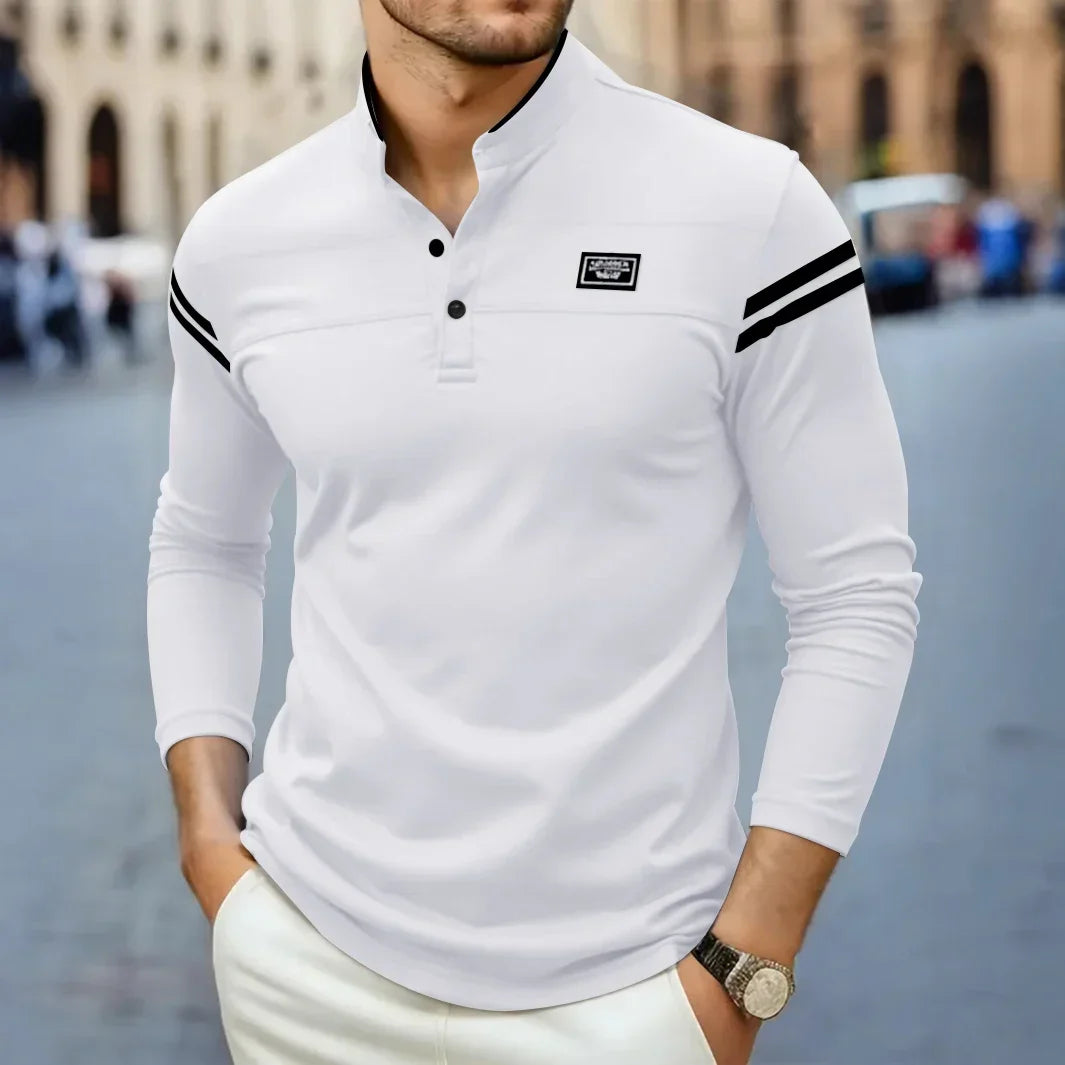 Hamad | Modernes, tailliertes Langarmshirt mit Kragen
