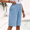 Ackea | Leinen-Shorts mit Knopfleiste