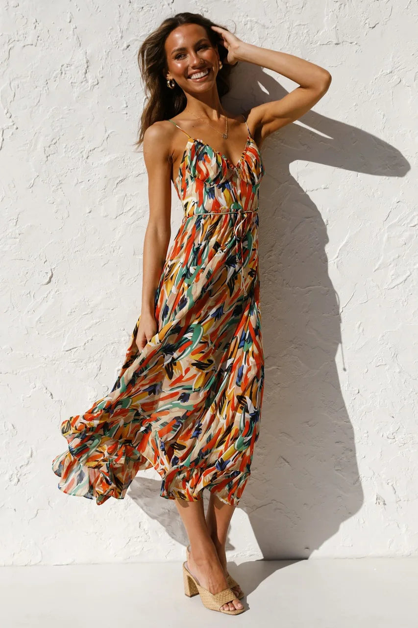 Ehra | Bunt bedrucktes Midikleid