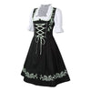 Liesel| Oktoberfest Kleid mit Fliege Schürze - Grün / S