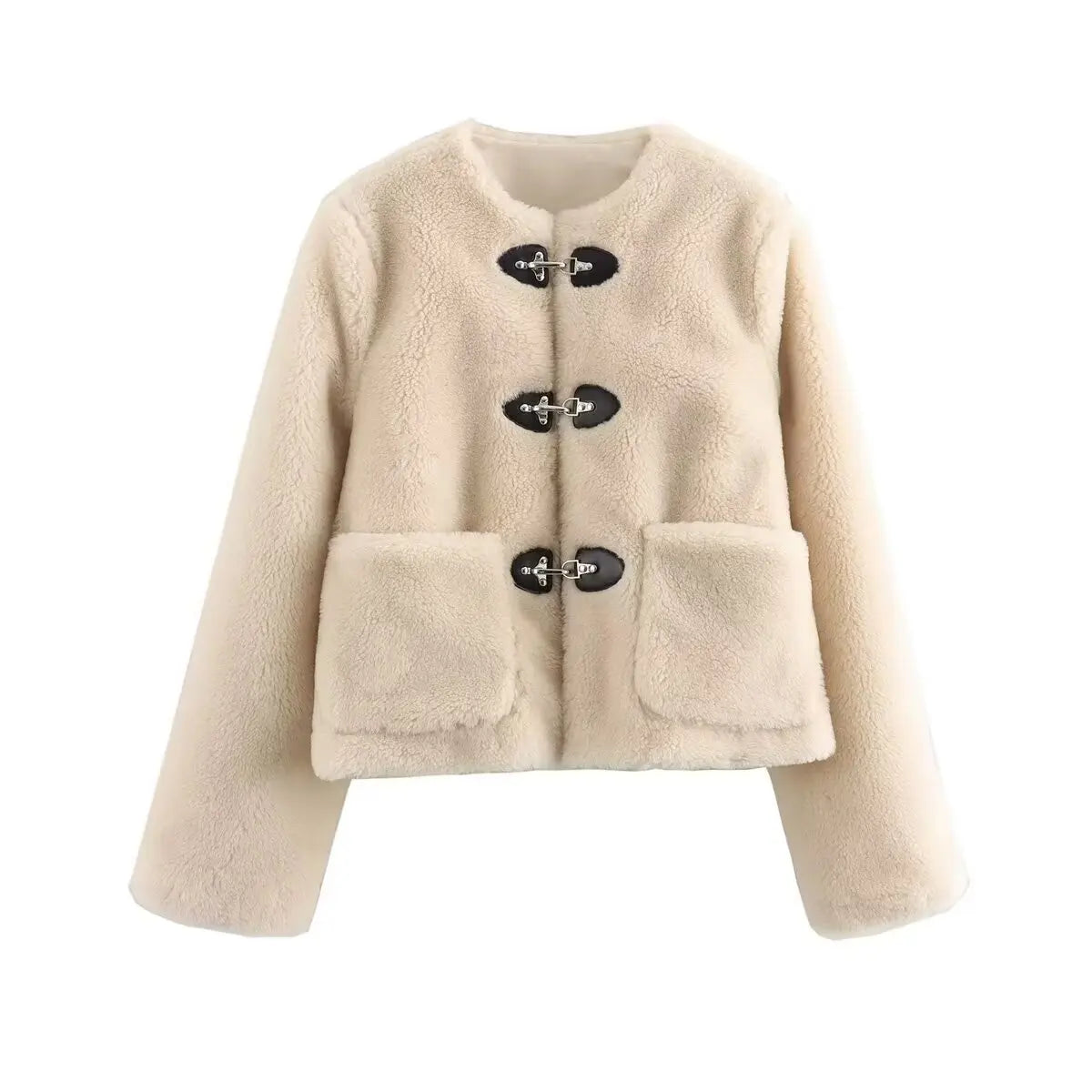 Osoria™ | Herbst-Winter-Fleecejacke mit O-Kragen - Weiß / S