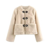 Osoria™ | Herbst-Winter-Fleecejacke mit O-Kragen - Weiß / S