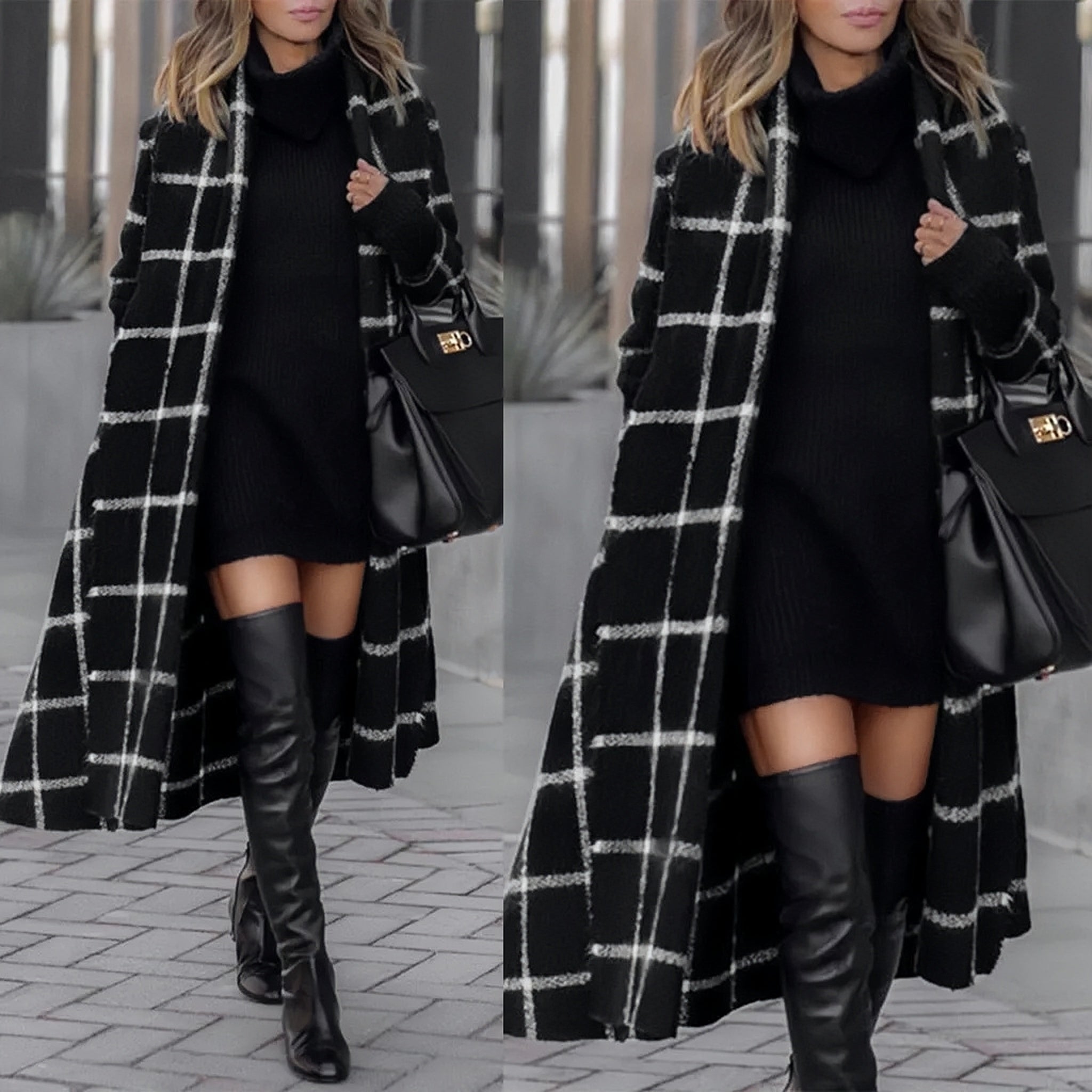 Marigold | Karierte Lange Mantel