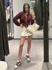 Mira™ - Modische Strickjacke - Weinrot / S