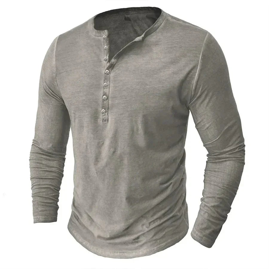 Scott - Knopfleiste Langarm - Taupe / S