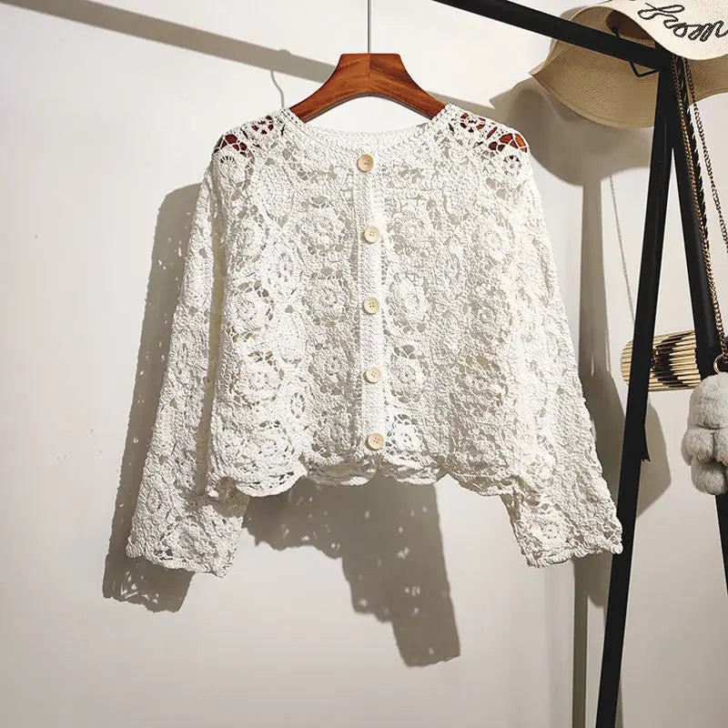 Ailey | Vintage-Häkel-Strickjacke