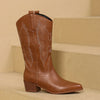 Regina | Stylische Cowboy Stiefel für Damen - Elfenbein / 36