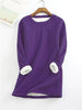 Tina - Bequemer Fleece-Sweater - Sweater - Lila / S