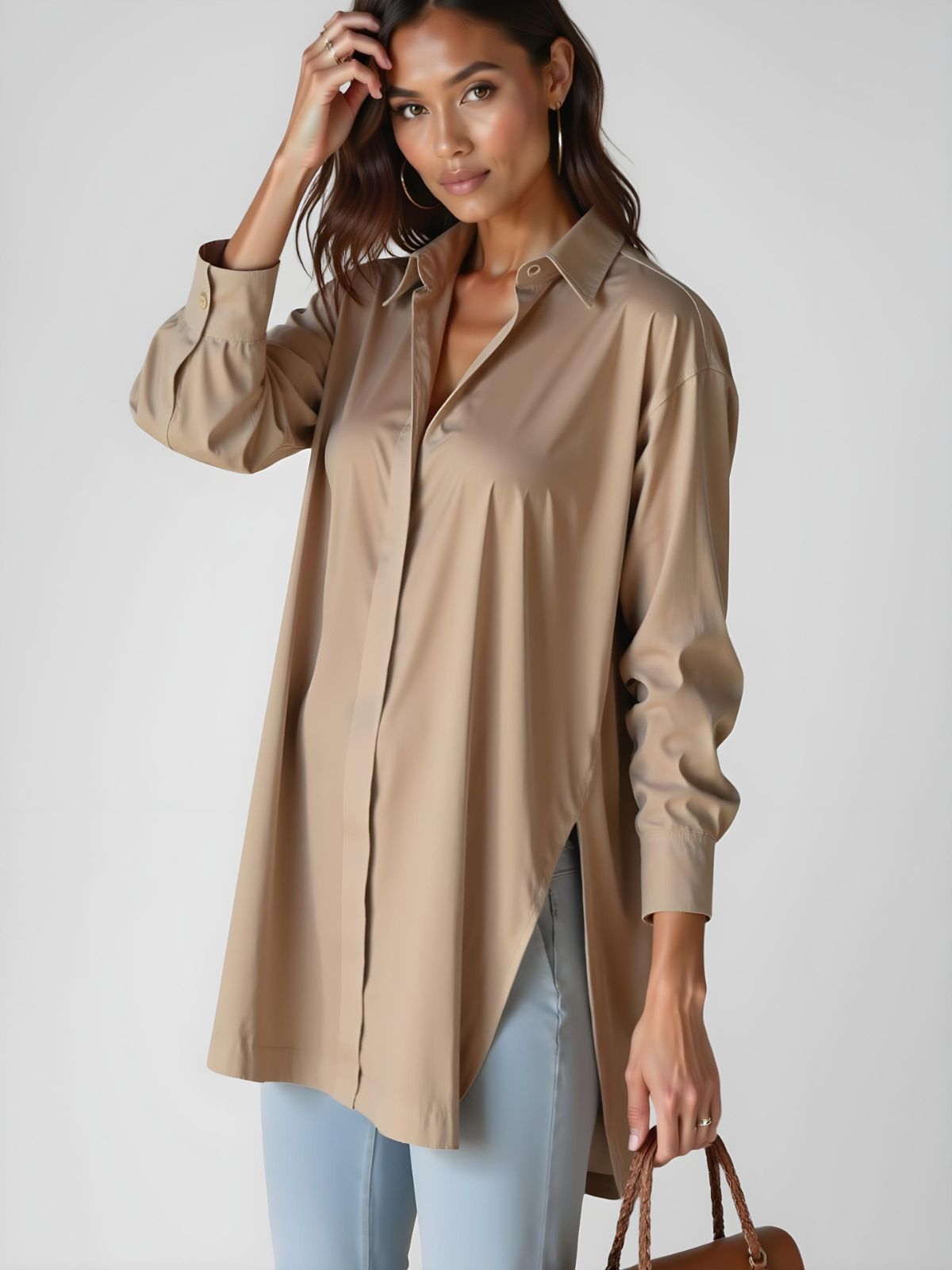Lettie | modisches Oversize-Hemdkleid, bequeme Passform.