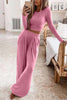 Tamara | Geripptes Crop-Top & Hosen-Set
