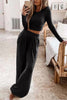 Tamara | Geripptes Crop-Top & Hosen-Set