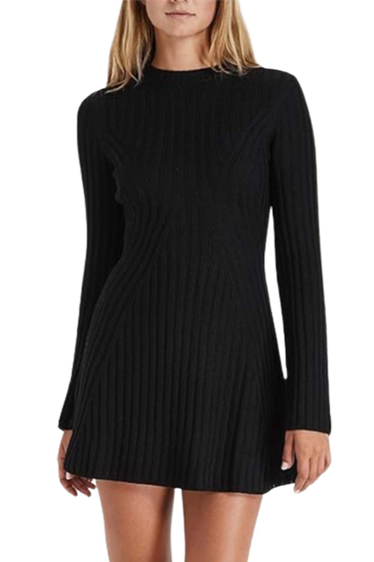 Roxy | Unifarbenes Rippstrick-Kleid