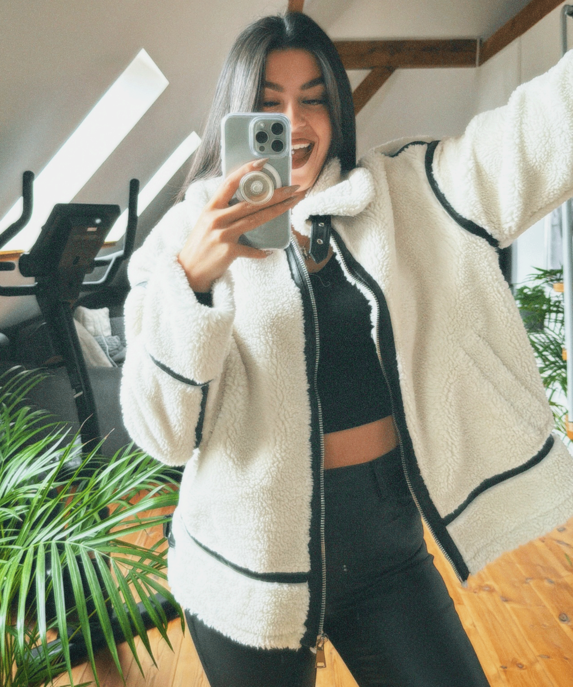 Saskia | Cremeweiße Teddyjacke