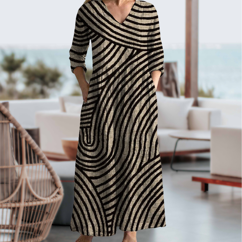 Ayla | Gestreiftes Vintage-Kleid