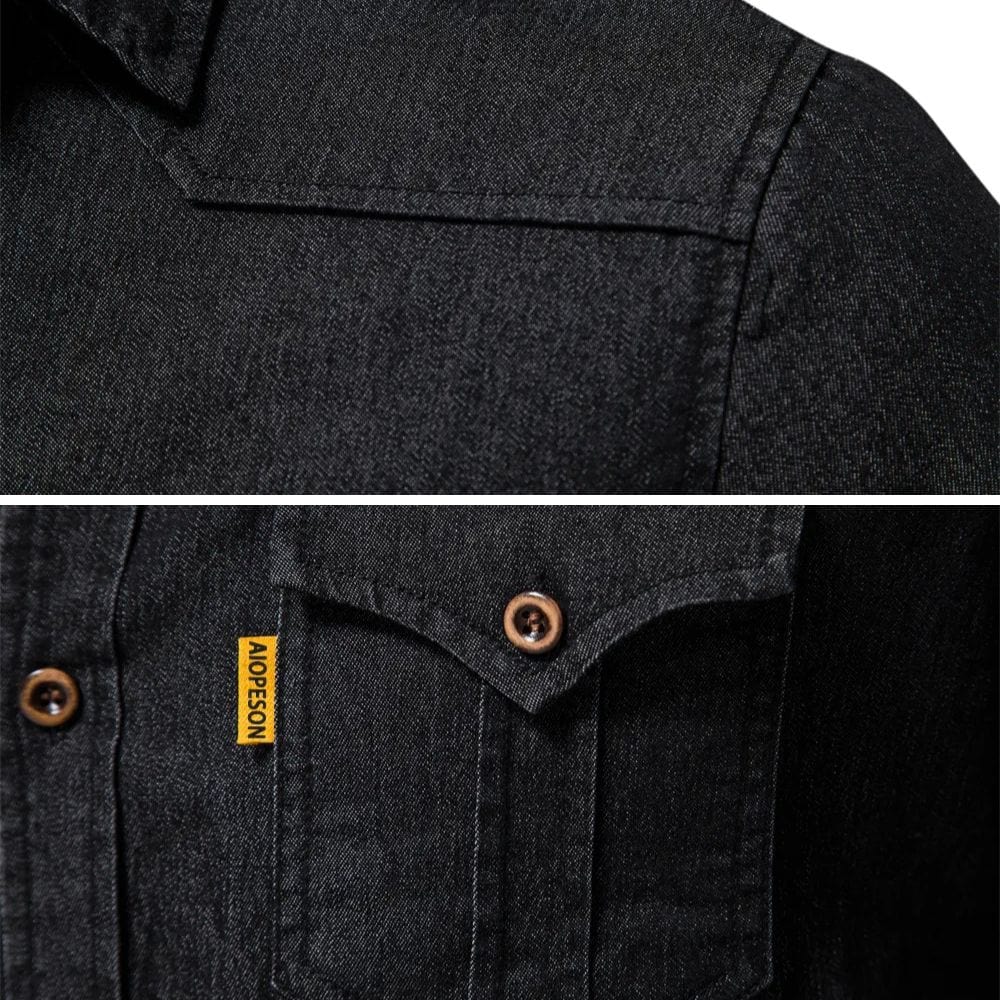 Astra - Denim Hemd - Schwarz / S