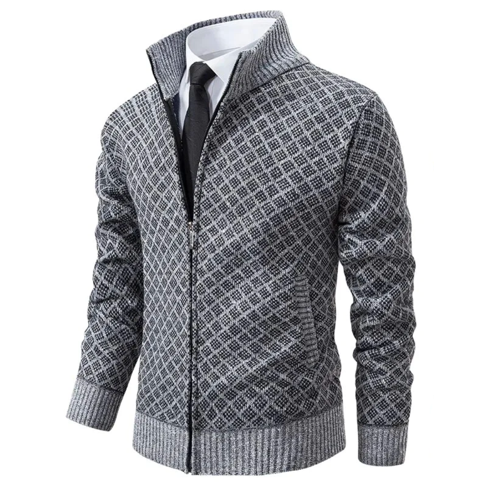 Edward™ | Moderne Herrenjacke - Mens Sweater - Grau / M