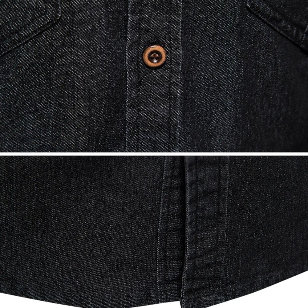 Astra - Denim Hemd - Schwarz / S
