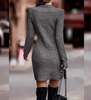 Gisela | Schickes Strickkleid - Weinrot / XXS