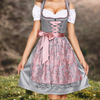Brigitte - Einzigartige Tracht für Damen mit Schürze und Bluse - Long Dress - Grau-Rosé / S