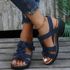 Jovi | Flache Damensandalen mit Rüschenblume
