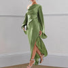 Elaine | Elegantes langes Kleid mit asymmetrischem Ausschnitt