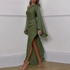 Elaine | Elegantes langes Kleid mit asymmetrischem Ausschnitt