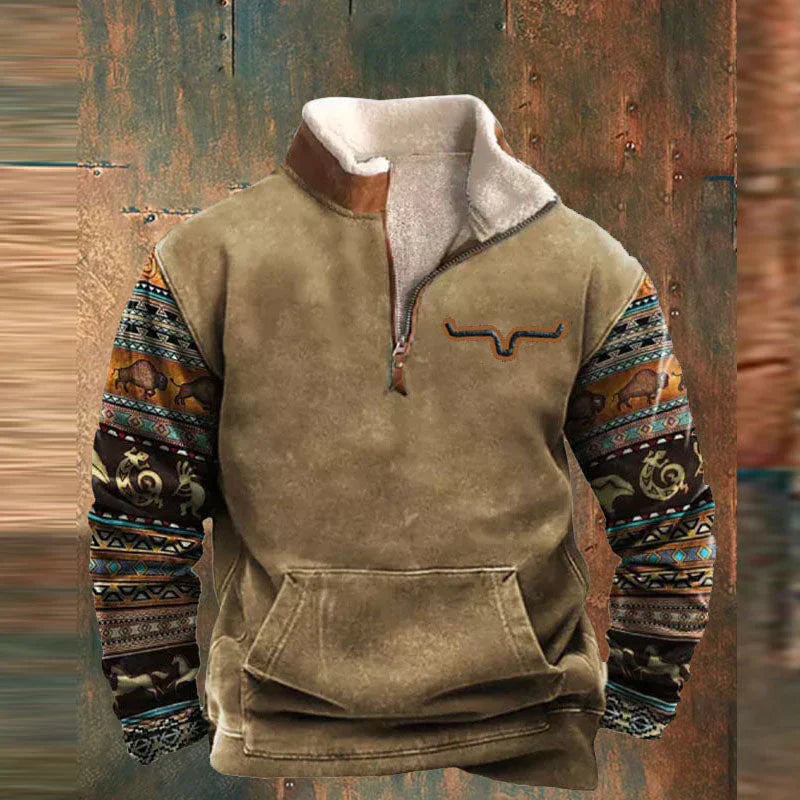 Jonas™ | Zip-Up Pullover für Herren - Khaki / S
