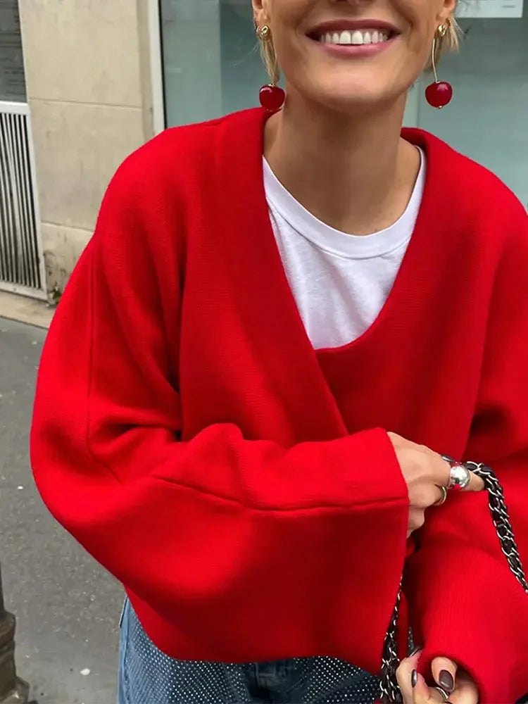 Christie | Lässiger V-Ausschnitt-Pullover Für Weihnachten