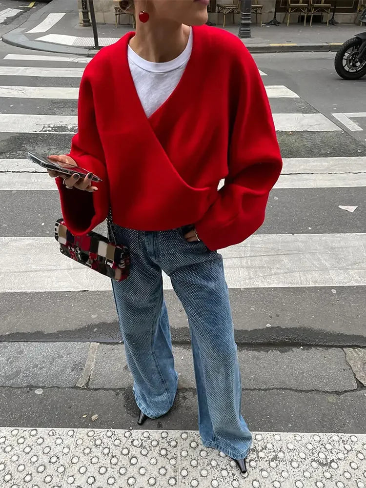 Christie | Lässiger V-Ausschnitt-Pullover Für Weihnachten