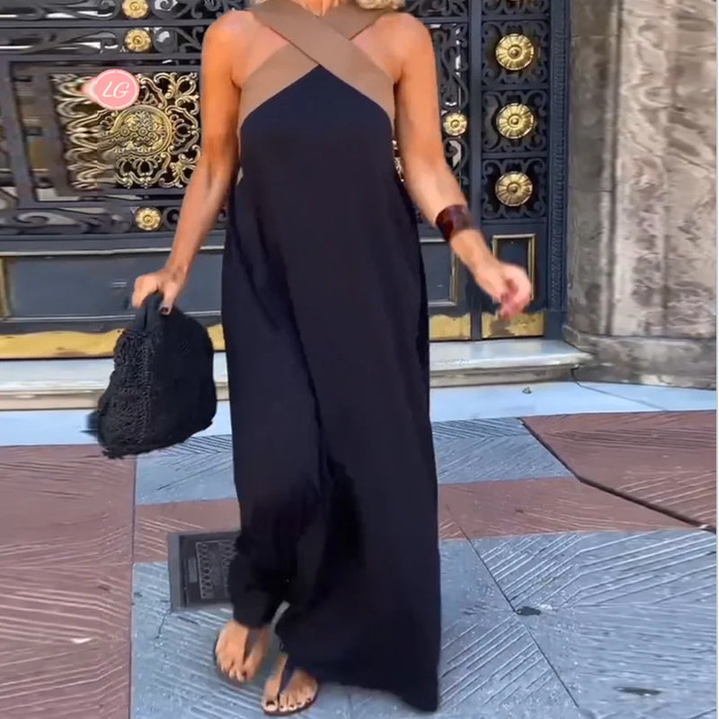 Mandie | Stilvolles rückenfreies Kleid mit Cross-Design