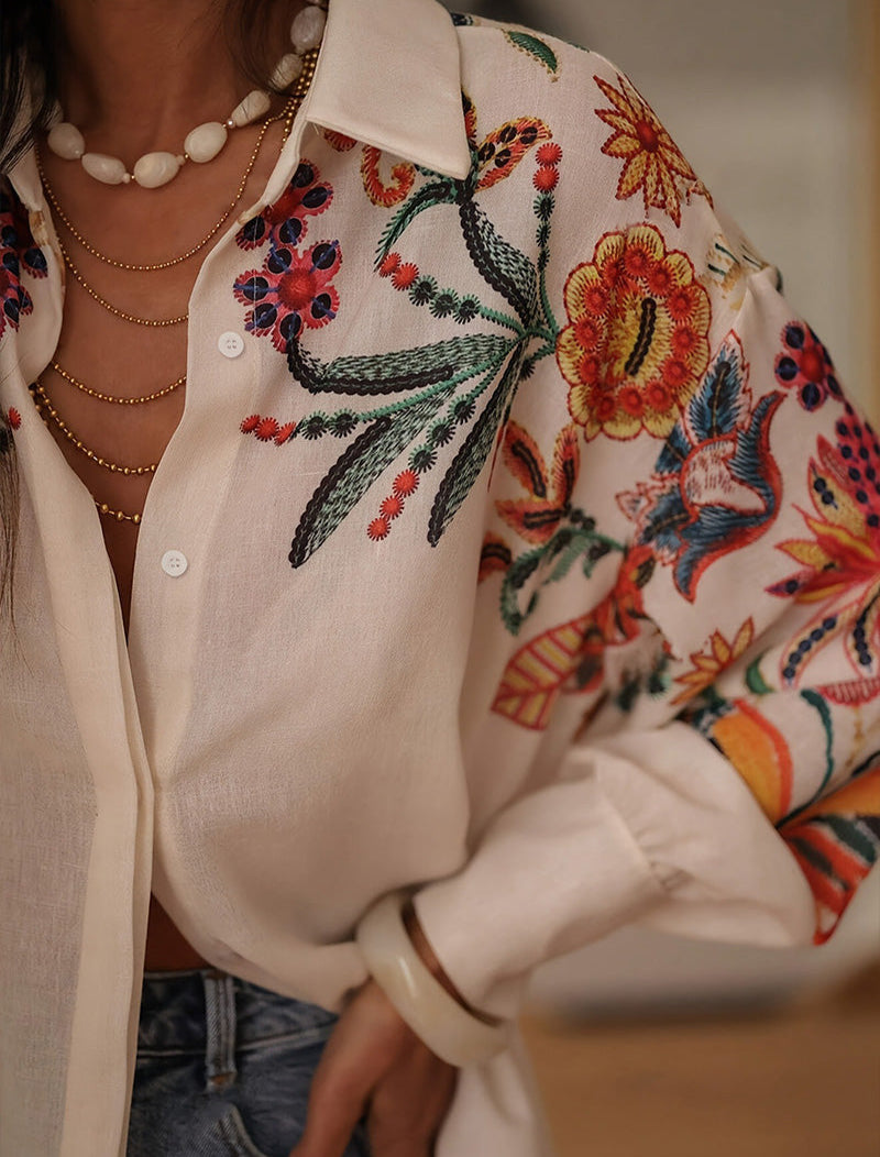 Madeline | feminines Blumenhemd für den Sommer