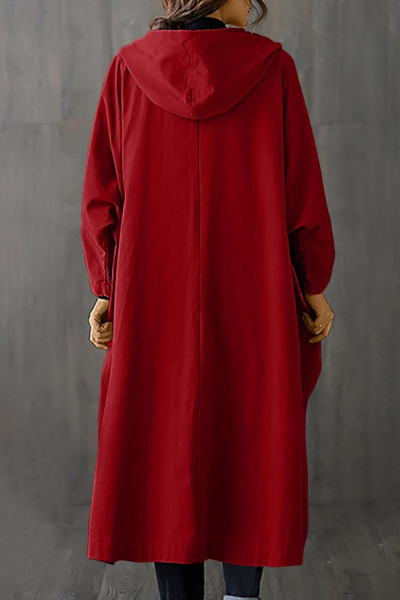 Nida | Oversize-Windjacke in Burgunderrot