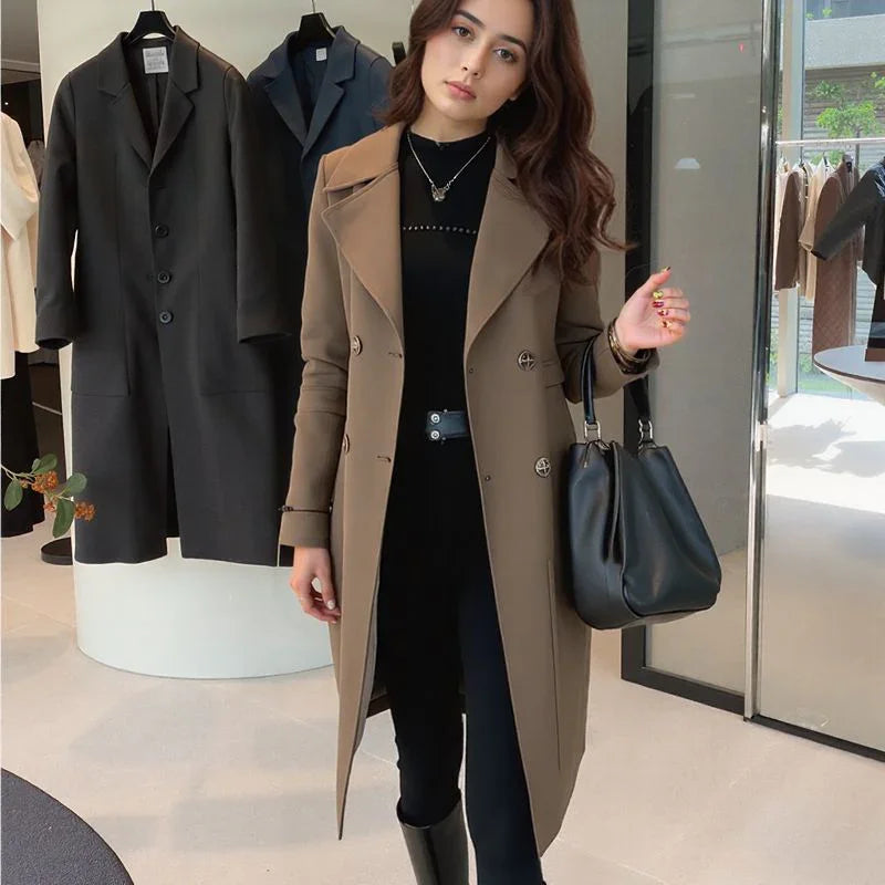 Laxie | Eleganter Mantel mit Samtfutter