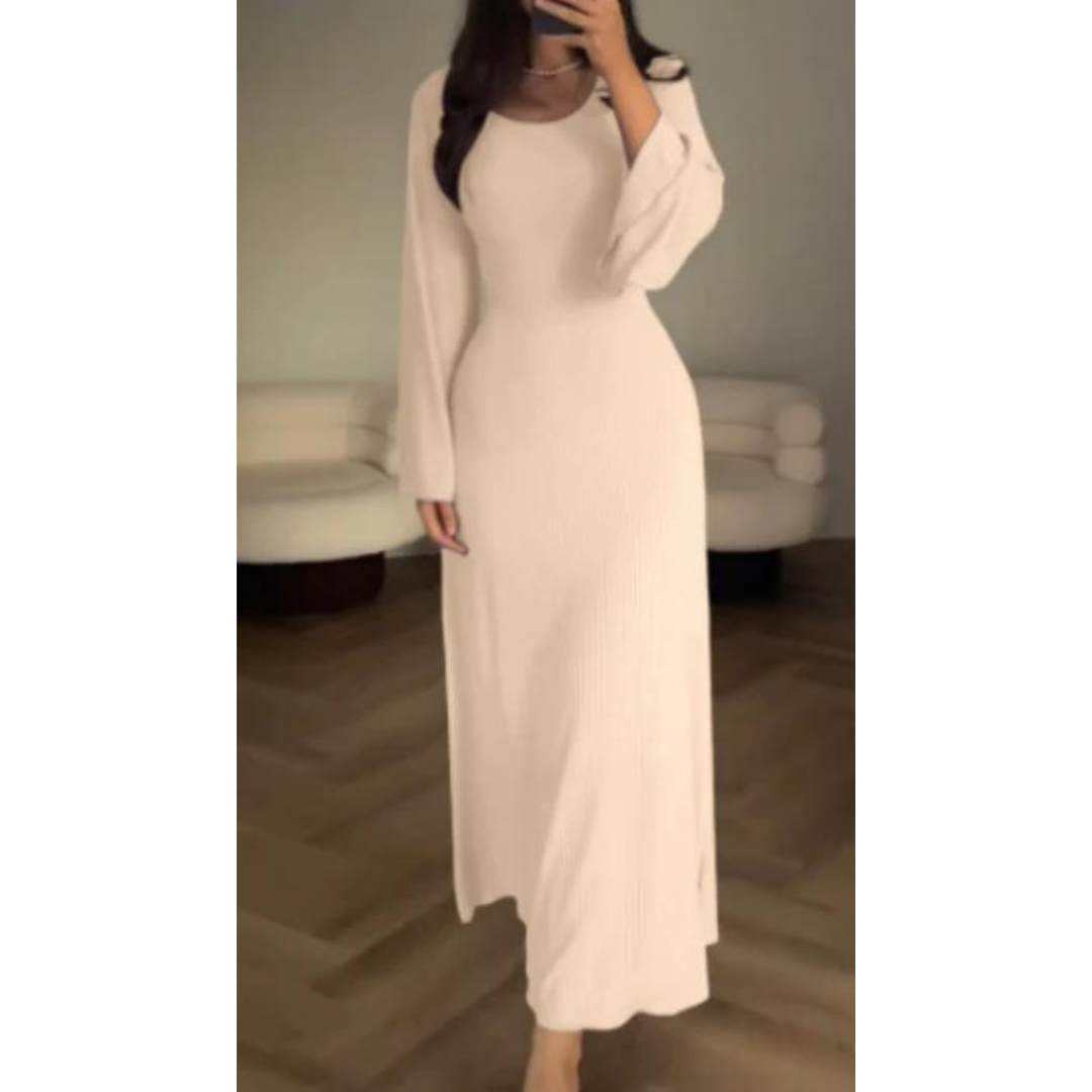 Elysia™ | Elegantes Maxikleid - Beige / S