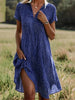 Trinity | Bequemes Kurzarm-Midikleid in sanftem Blau