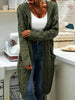 Isabell | Damen-Cardigan mit Taschen - Armeegrün / S