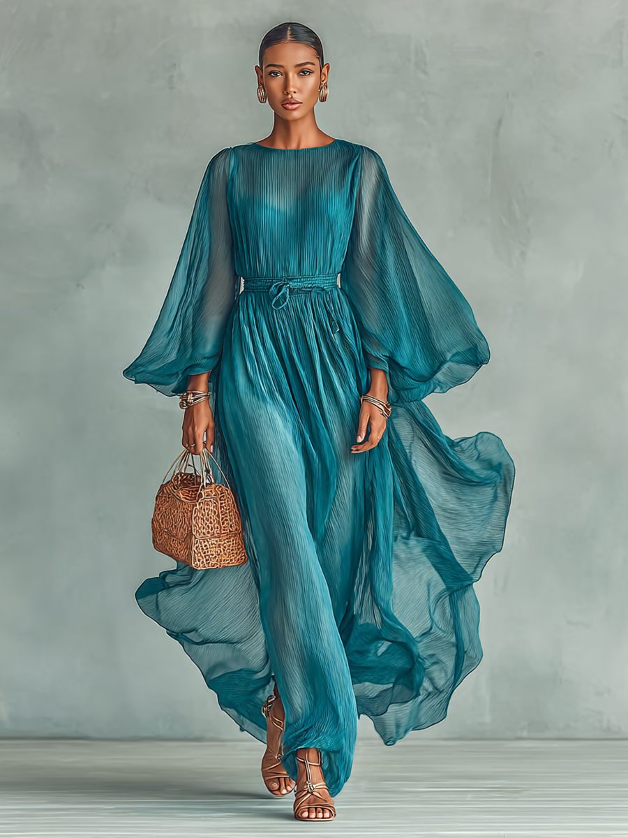 Isadira | Langes Chiffonkleid