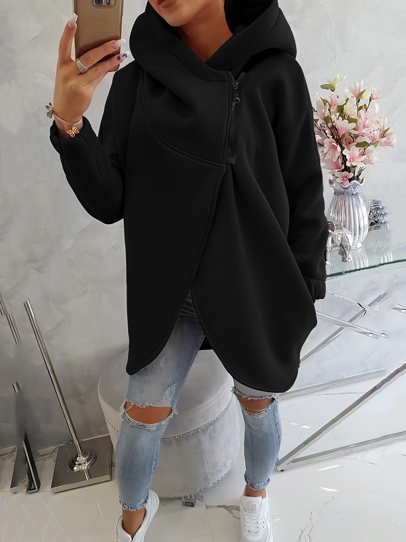 Alma | Hoodie für Damen, schlicht & bequem mit Tasche