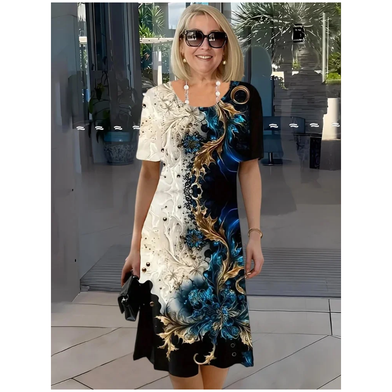 Hilda | Luftiges Sommerkleid mit 3D-Blumenmuster