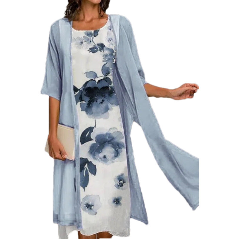 Ingrid | Stilvolles Anzugskleid mit Blumenmuster