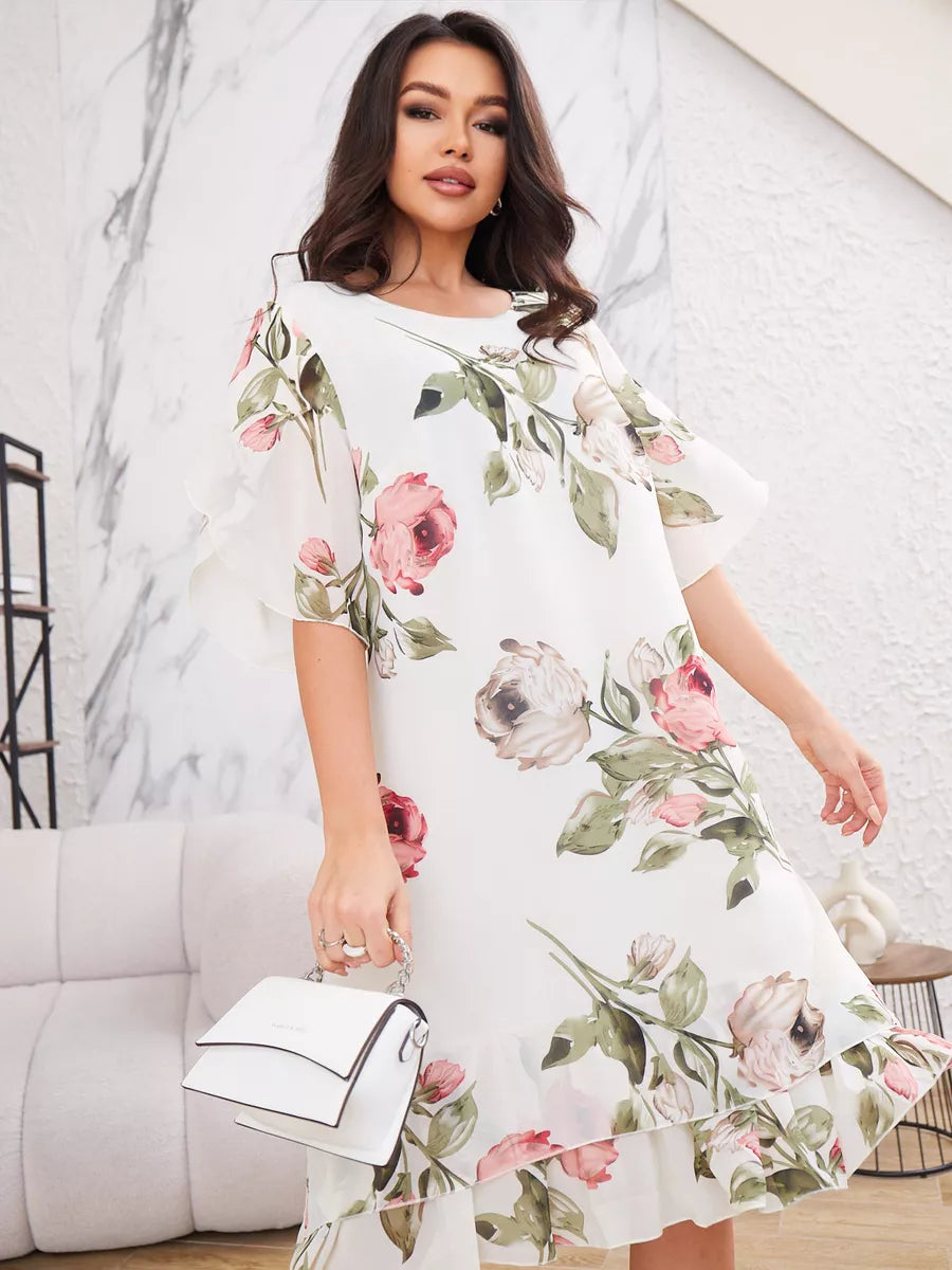 Malaya | luftiges Chiffonkleid mit dekorativem Print