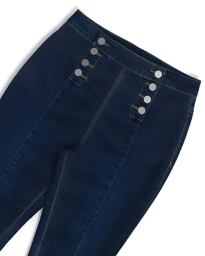 Violetta™ – High-Waist Jeans mit Doppelknopfleiste - Dunkelblau / S