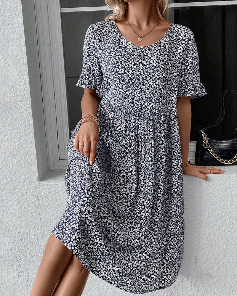 Janet | modisches geblümtes Midikleid für besondere Anlässe