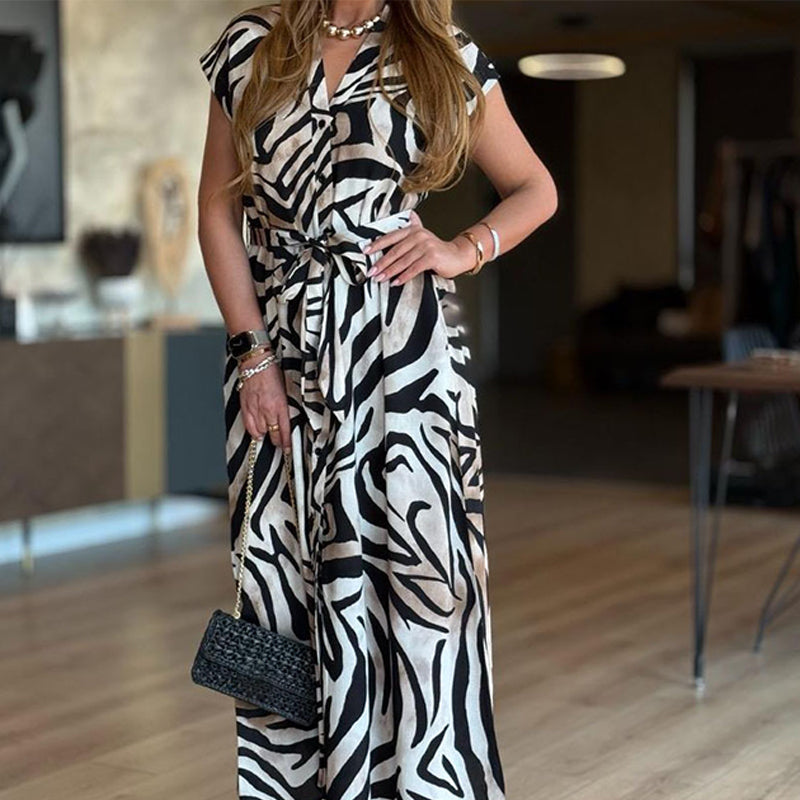 Alea | Bedrucktes Maxikleid mit V-Ausschnitt