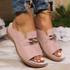 Nycha | Flache Sandalen mit offener Spitze und Schnalle