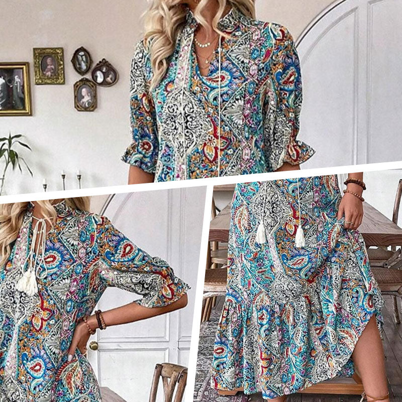 Elgina | Feminines Boho-Kleid im floralen Design