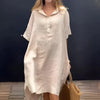 Zena | Luftiges Midikleid aus Leinen mit Kaskadensaum