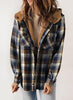 Grace™ | Plaid Jacke Langarm Schnalle Wolle mit Kapuze
